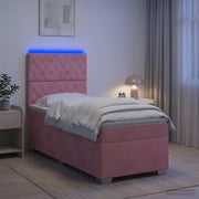 Boxspringbed 80x200 cm roze fluweel met hoofdeinde