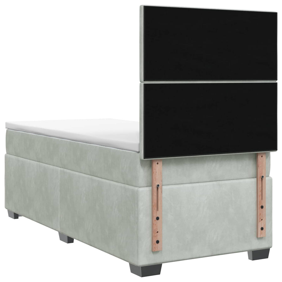 Boxspringbed met matras Lichtgrijs 80 x 200 cm Fluweel