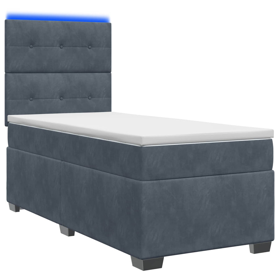 Boxspringbed met matras Donkergrijs 80 x 200 cm Fluweel