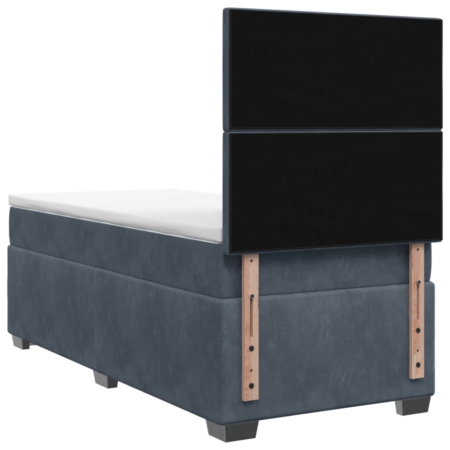 Boxspringbed met matras Donkergrijs 80 x 200 cm Fluweel