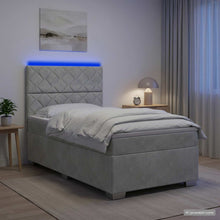 Boxspringbed met matras Lichtgrijs 100 x 200 cm Fluweel
