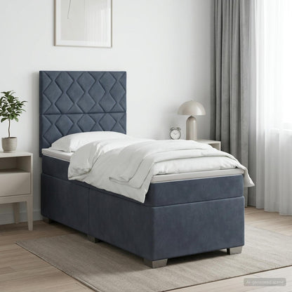 Boxspringbed met matras Donkergrijs 90 x 200 cm Fluweel