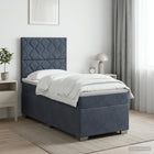 Boxspringbed 90x190 cm donkergrijs fluweel met matras