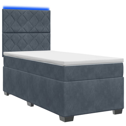 Boxspringbed met matras Donkergrijs 80 x 200 cm Fluweel