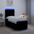 Boxspringbed 80x200 cm zwart fluweel met matras