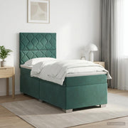 Boxspringbed 100x200 cm donkergroen fluweel