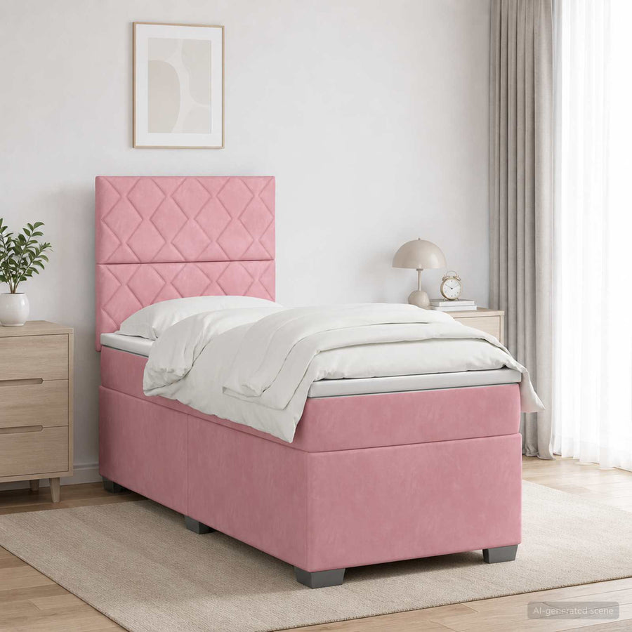 Boxspringbed met matras Roze 100 x 200 cm Fluweel