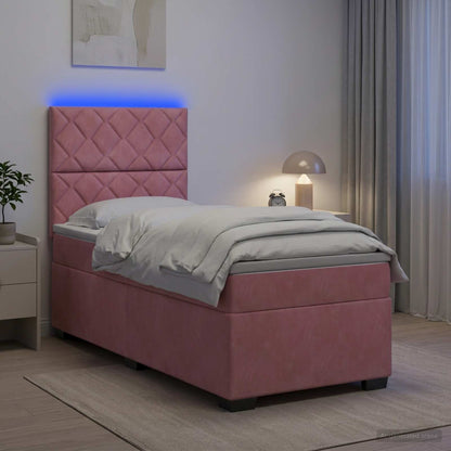 Boxspringbed met matras Roze 100 x 200 cm Fluweel