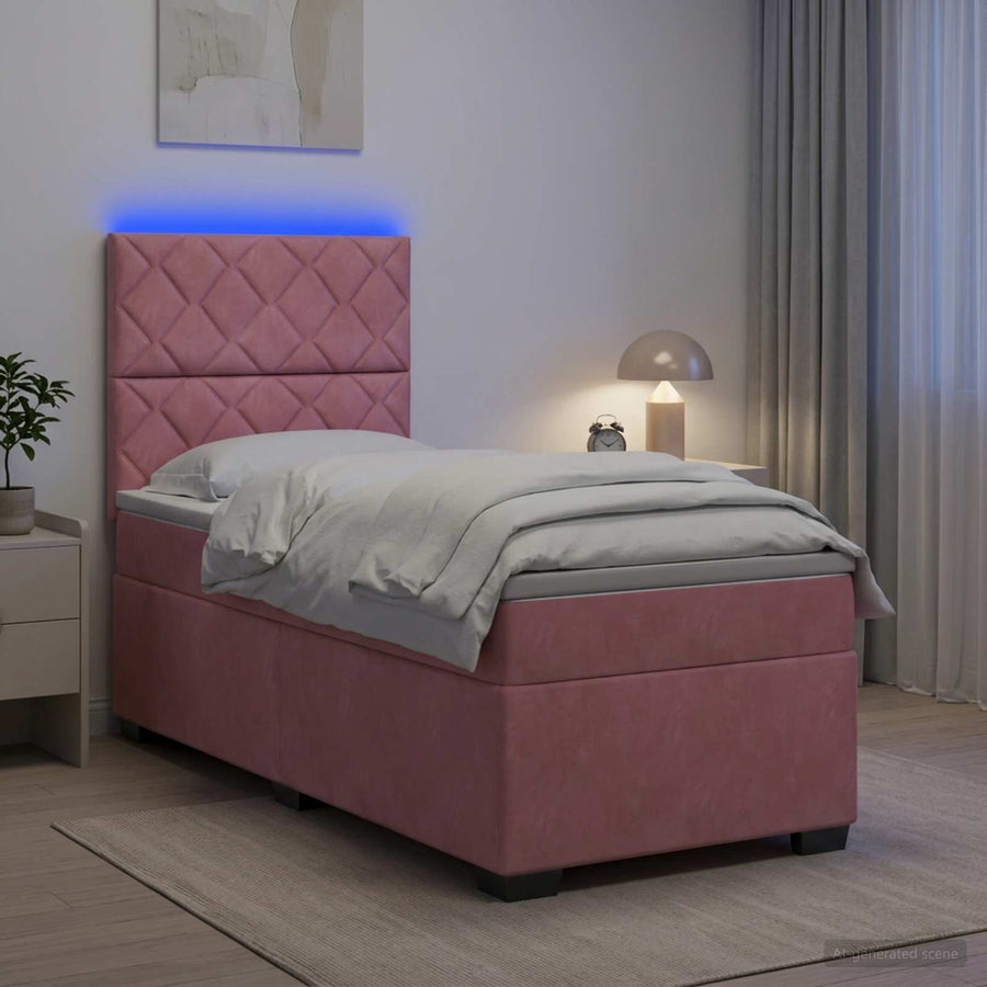 Boxspringbed met matras Roze 100 x 200 cm Fluweel