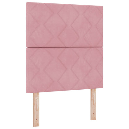 Boxspringbed met matras met hoofdeinde Roze 80 x 200 cm Fluweel