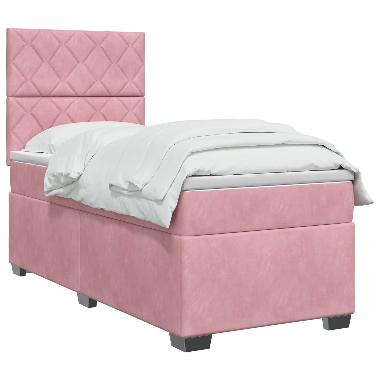 Boxspringbed met matras met hoofdeinde Roze 80 x 200 cm Fluweel