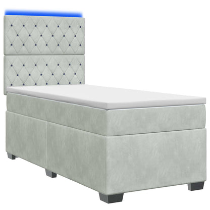 Boxspringbed met matras Lichtgrijs 90 x 190 cm Fluweel