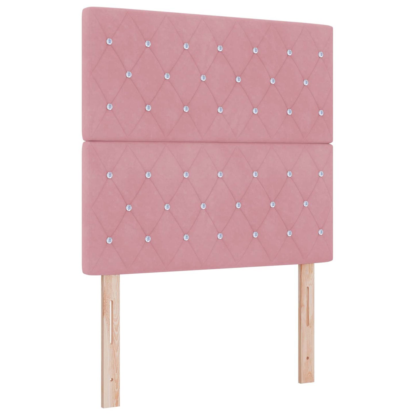 Boxspringbed met matras met hoofdeinde Roze 90 x 190 cm Fluweel