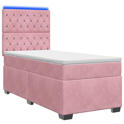 Boxspringbed met matras met hoofdeinde Roze 90 x 200 cm Fluweel