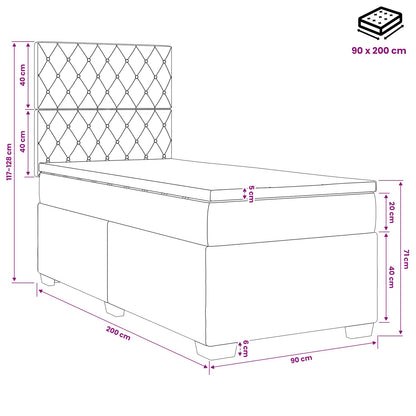Boxspringbed met matras met hoofdeinde Roze 90 x 200 cm Fluweel