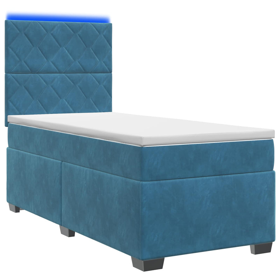 Boxspringbed met matras Blauw 90 x 200 cm Fluweel