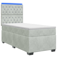 Boxspringbed met matras Lichtgrijs 100 x 200 cm Fluweel