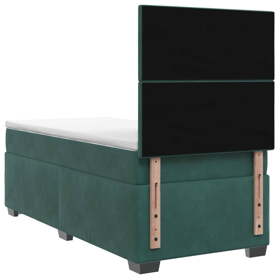 Boxspringbed met matras Donkergroen 100 x 200 cm Fluweel