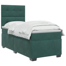 Boxspringbed met matras Donkergroen 100 x 200 cm Fluweel