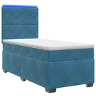 Boxspringbed met matras Blauw 100 x 200 cm Fluweel