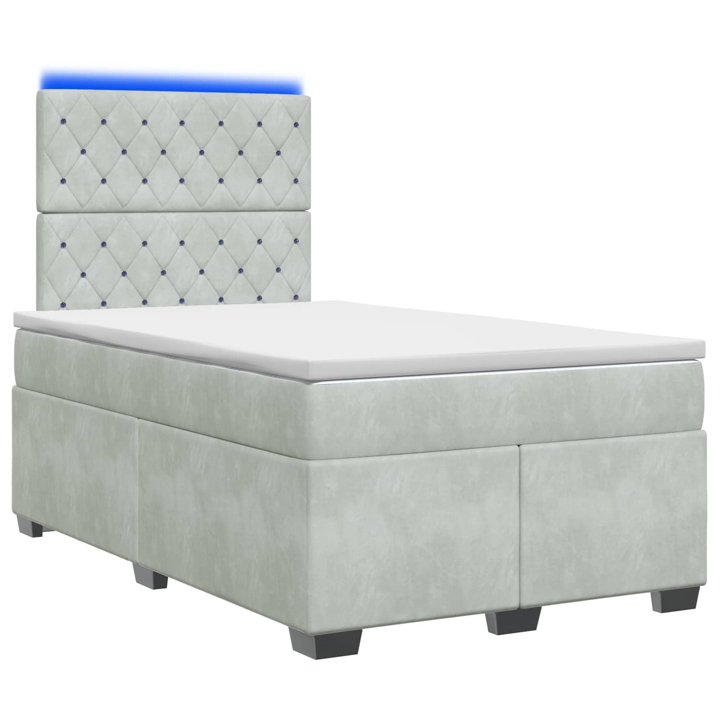 Boxspringbed met matras Lichtgrijs 120 x 190 cm Fluweel