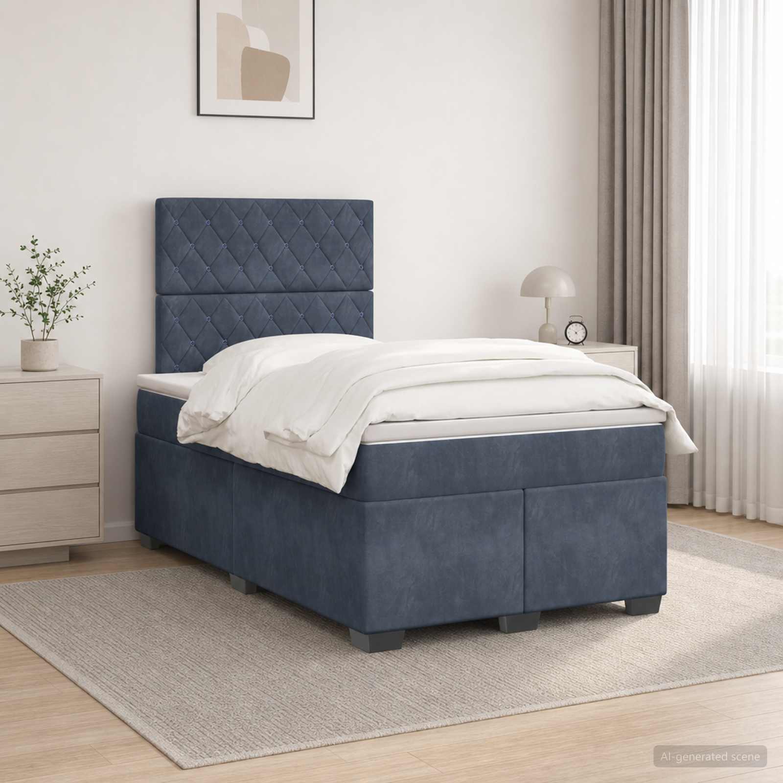 Boxspringbed met matras Donkergrijs 120 x 190 cm Fluweel