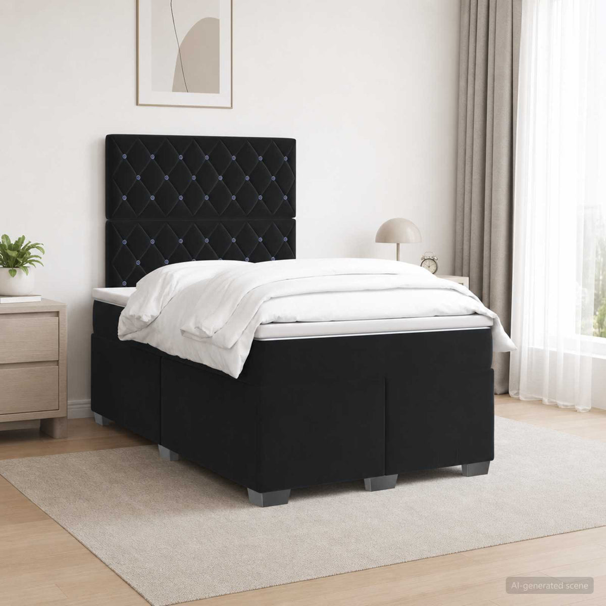 Boxspringbed met matras Zwart 120 x 190 cm Fluweel