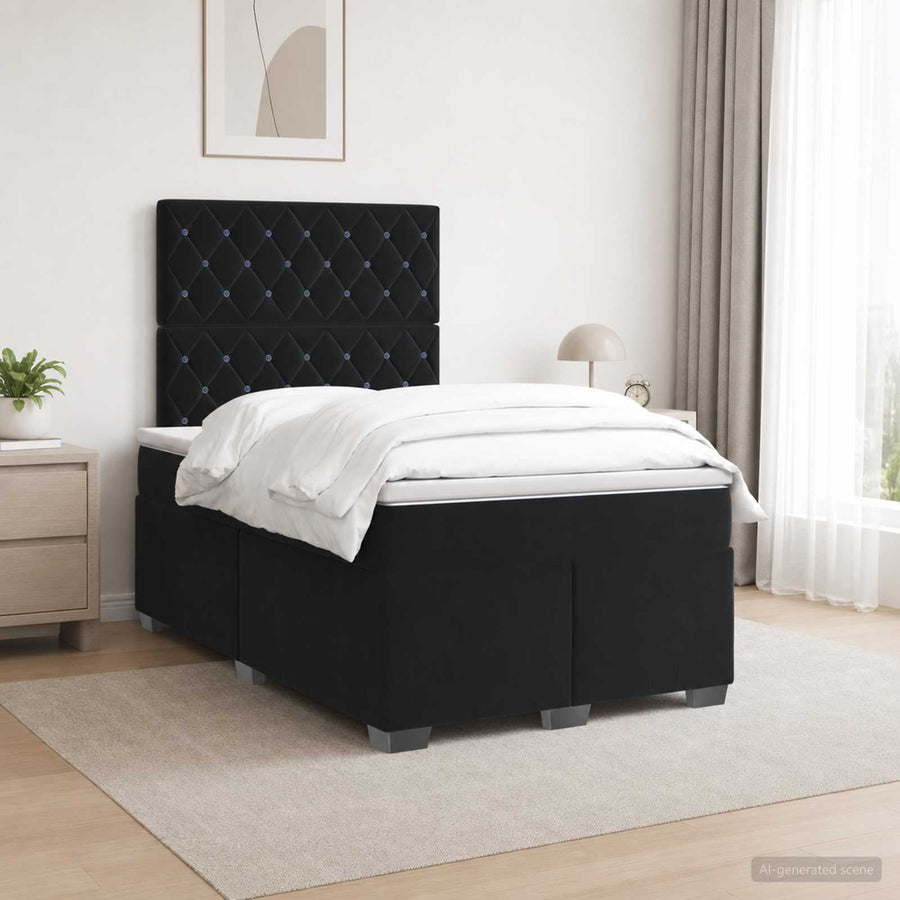 Boxspringbed met matras Zwart 120 x 190 cm Fluweel