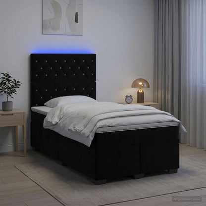 Boxspringbed met matras Zwart 120 x 190 cm Fluweel