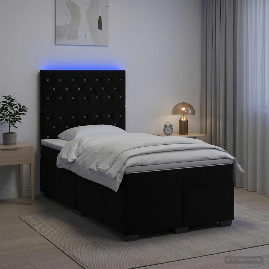 Boxspringbed met matras Zwart 120 x 190 cm Fluweel