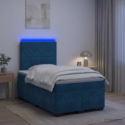 Boxspringbed met matras Blauw 120 x 190 cm Fluweel