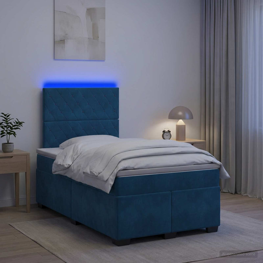 Boxspringbed met matras Blauw 120 x 190 cm Fluweel