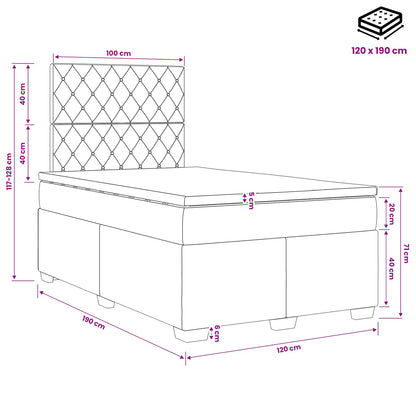 Boxspringbed met matras Roze 120 x 190 cm Fluweel