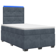 Boxspringbed 120x190 cm donkergrijs fluweel