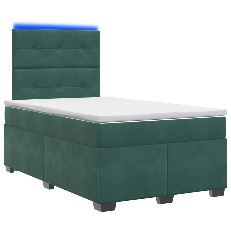 Boxspringbed met matras Donkergroen 120 x 190 cm Fluweel