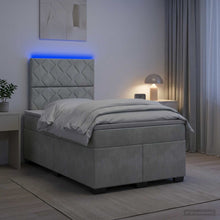 Boxspringbed met matras Lichtgrijs 120 x 190 cm Fluweel