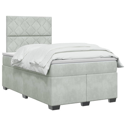 Boxspringbed met matras Lichtgrijs 120 x 190 cm Fluweel