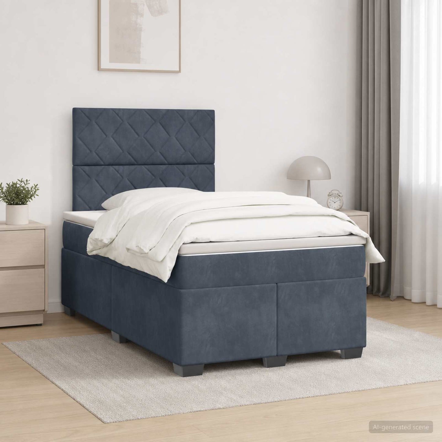 Boxspringbed met matras Donkergrijs 120 x 200 cm Fluweel