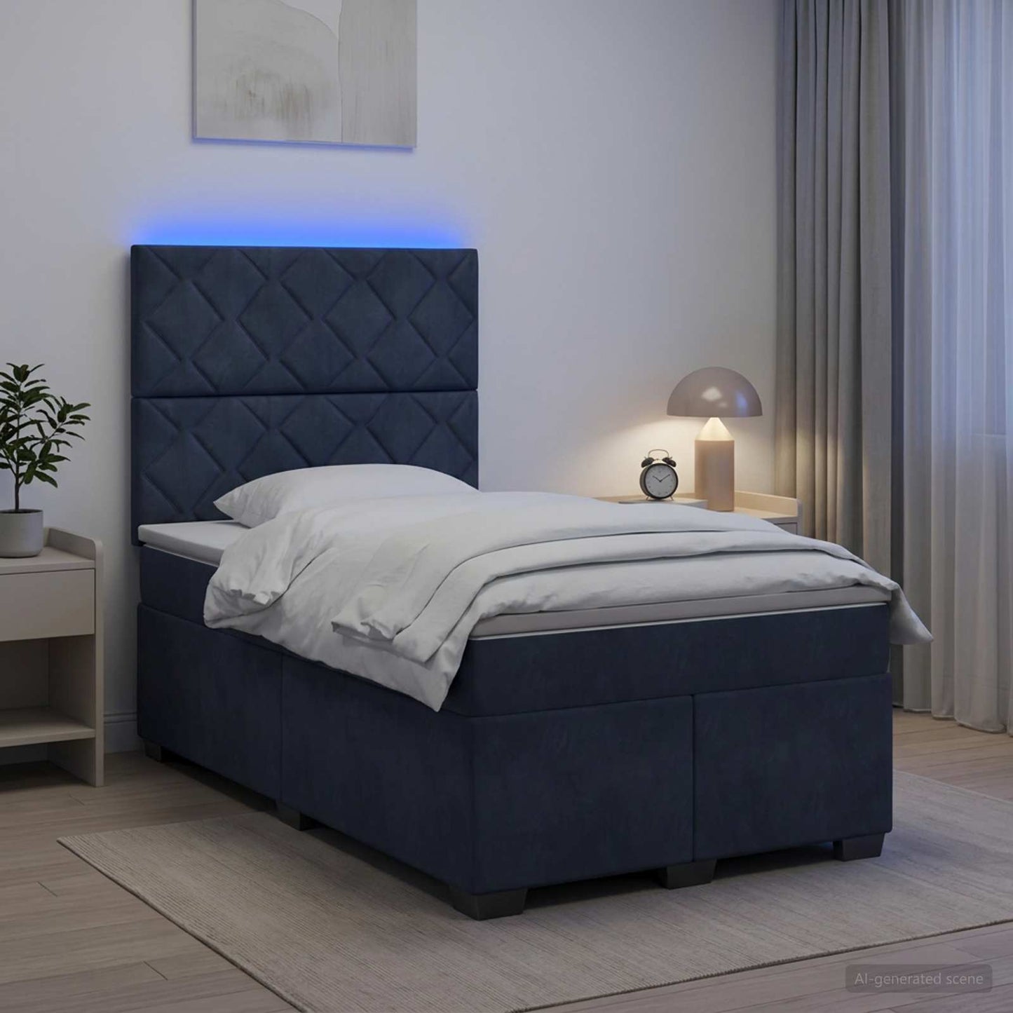 Boxspringbed met matras Donkergrijs 120 x 190 cm Fluweel