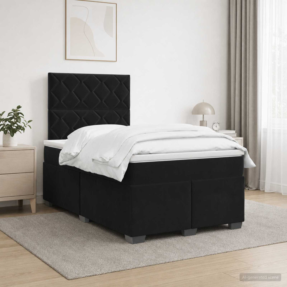 Boxspringbed met matras Zwart 120 x 200 cm Fluweel