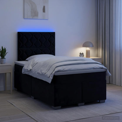Boxspringbed met matras Zwart 120 x 200 cm Fluweel