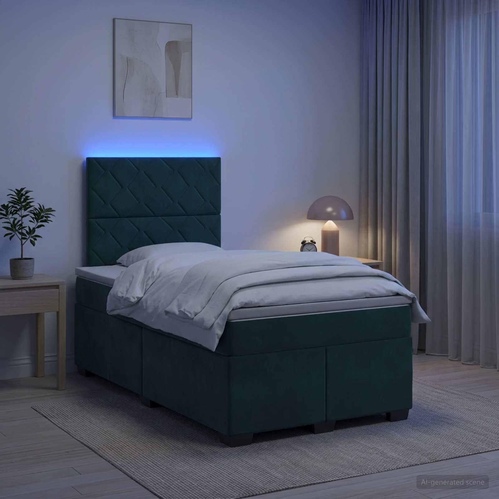 Boxspringbed met matras Donkergroen 120 x 200 cm Fluweel