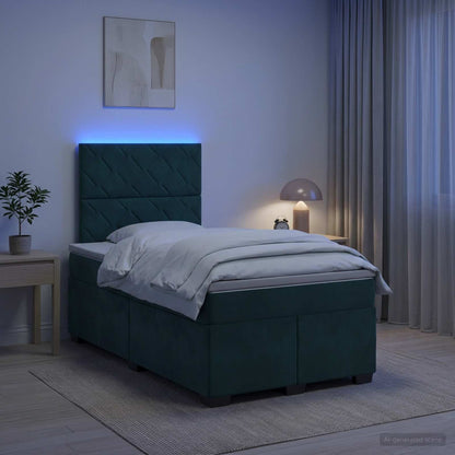Boxspringbed met matras Donkergroen 120 x 200 cm Fluweel