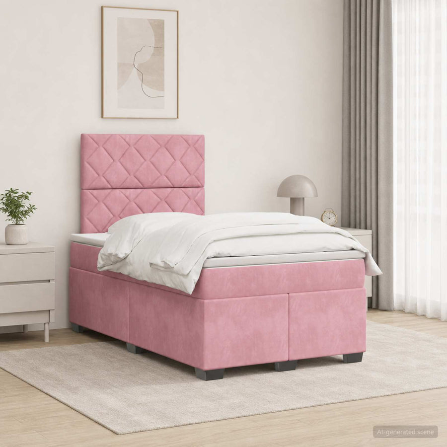 Boxspringbed met matras Roze 120 x 200 cm Fluweel