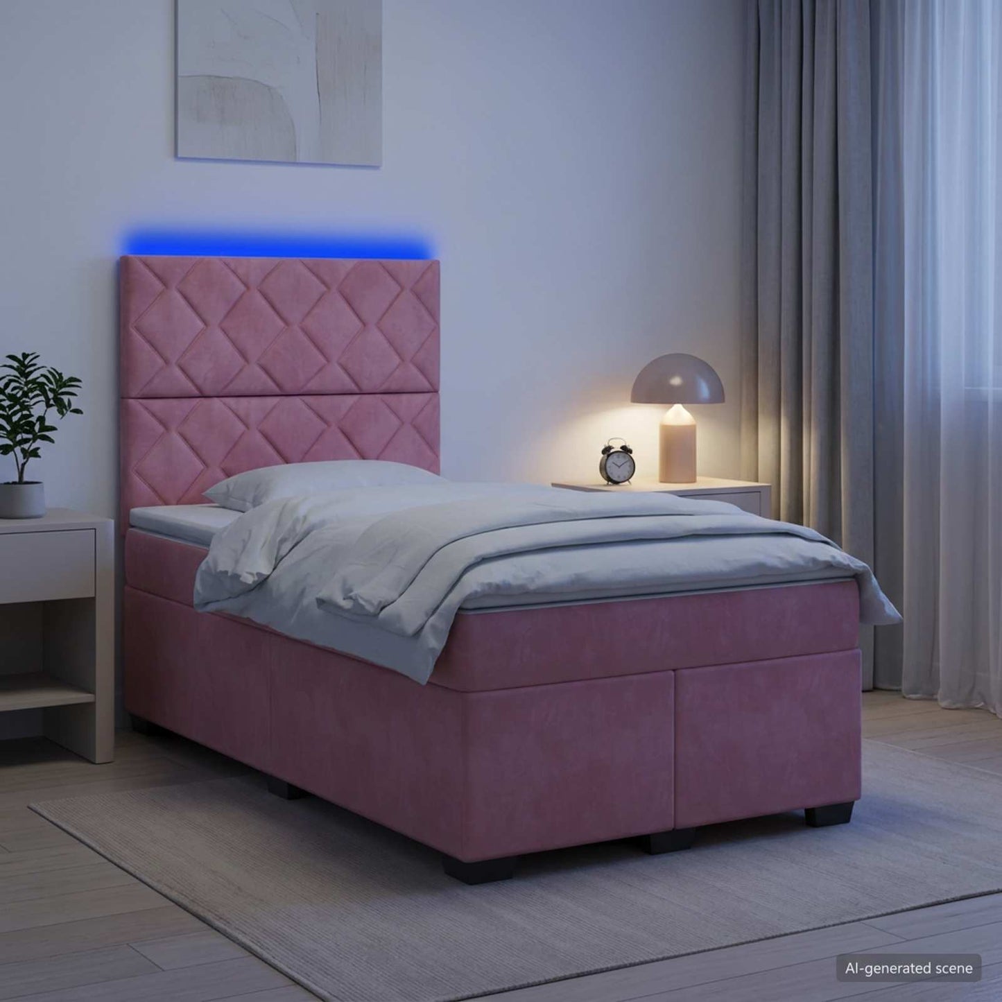 Boxspringbed met matras Roze 120 x 200 cm Fluweel