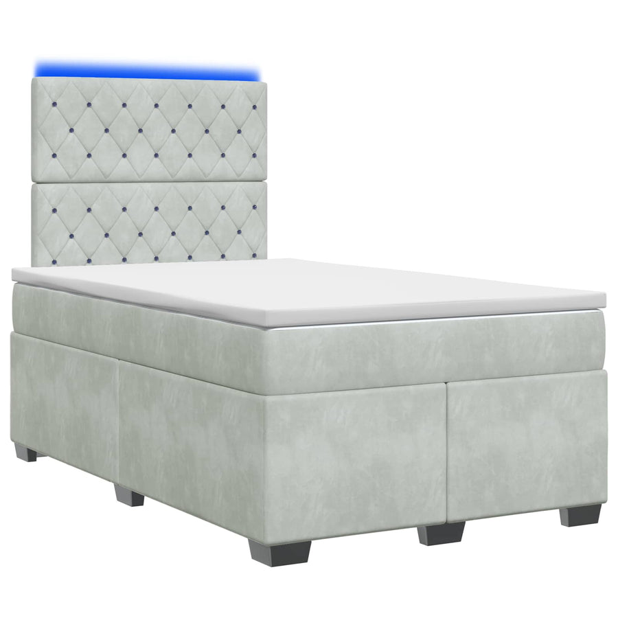 Boxspringbed met matras Lichtgrijs 120 x 200 cm Fluweel