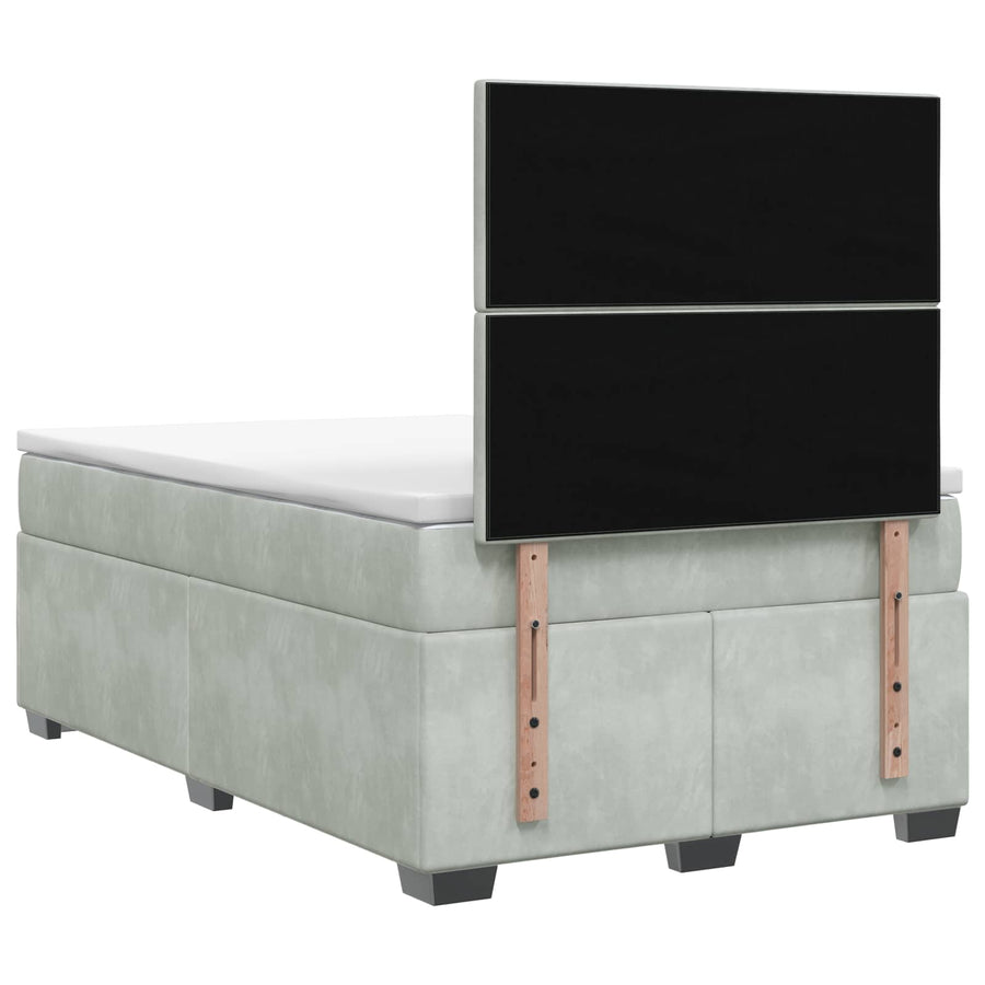 Boxspringbed met matras Lichtgrijs 120 x 200 cm Fluweel
