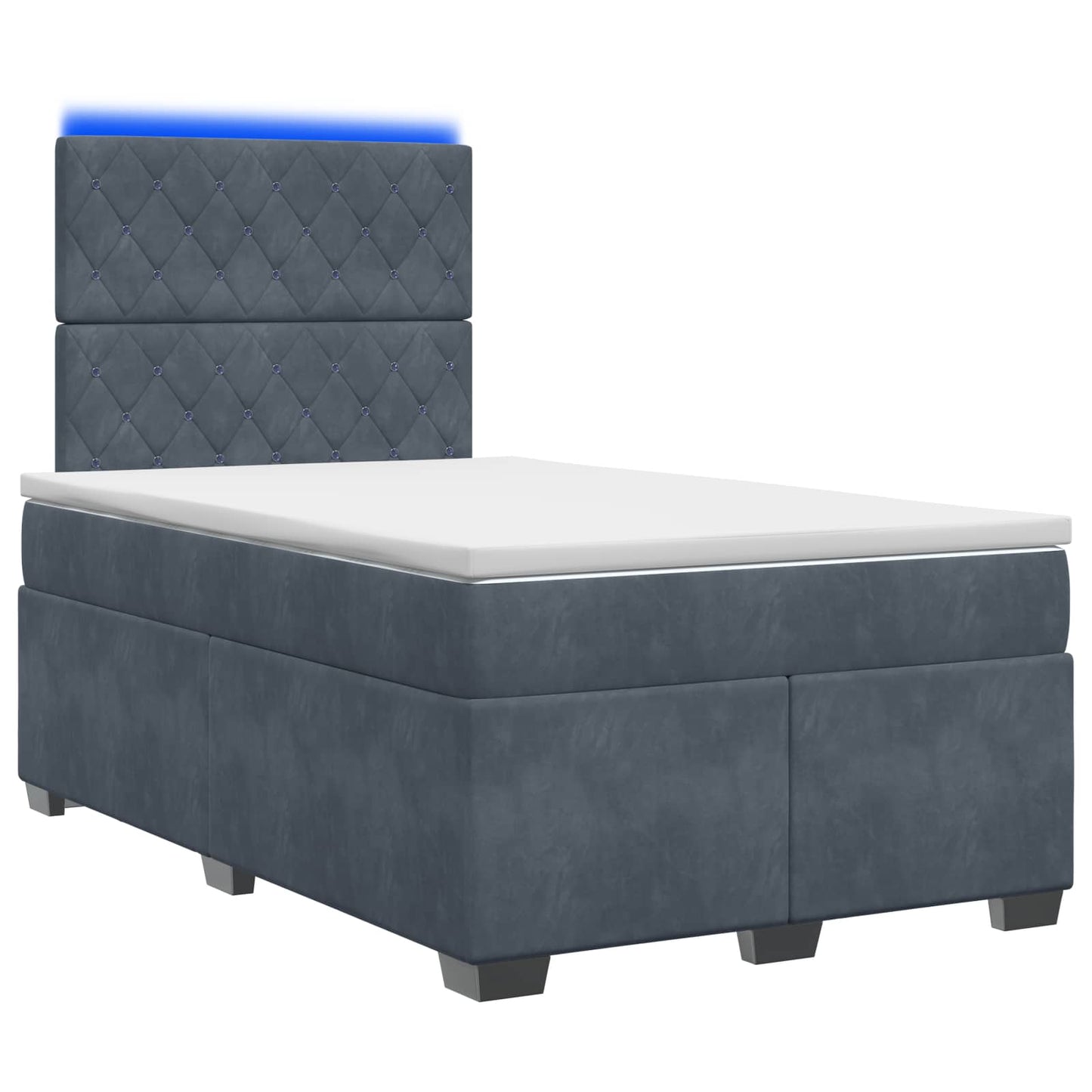 Boxspringbed met matras Donkergrijs 120 x 200 cm Fluweel