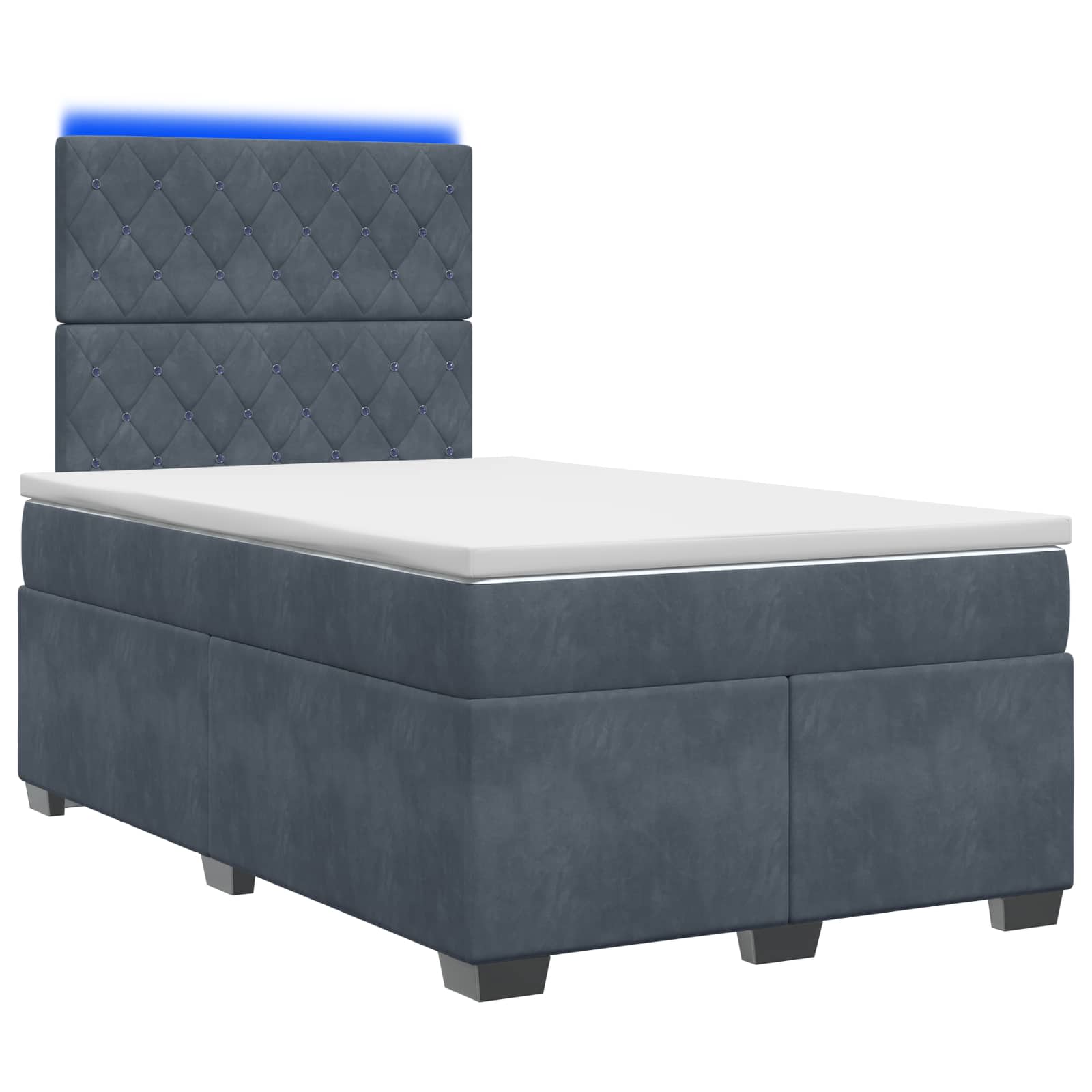 Boxspringbed met matras Donkergrijs 120 x 200 cm Fluweel