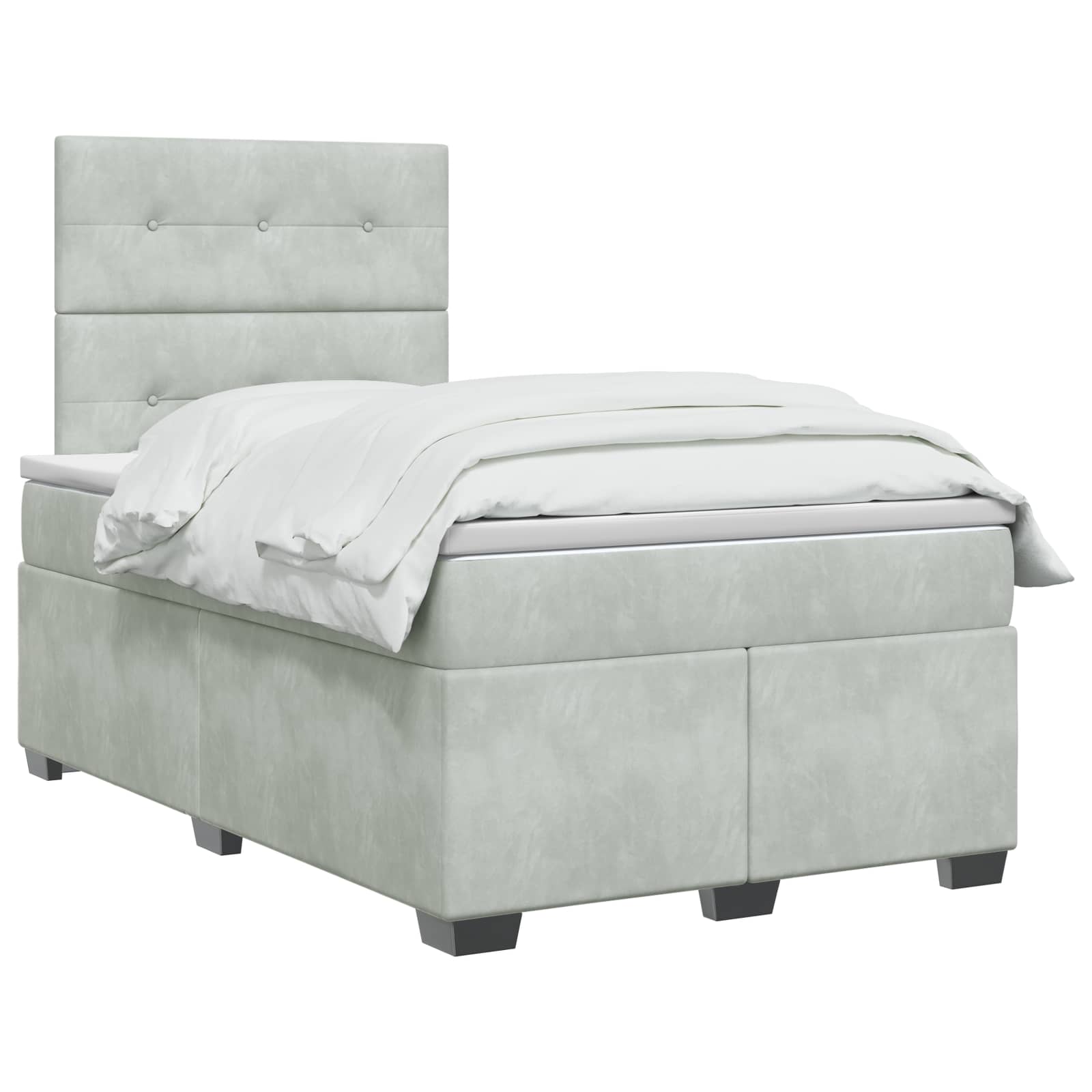 Boxspringbed met matras Lichtgrijs 120 x 200 cm Fluweel